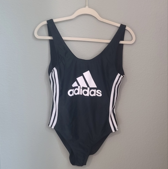 Adidas Logo Whole Piece One Piece Scoop Back Swimsuit - Picture 2 of 8